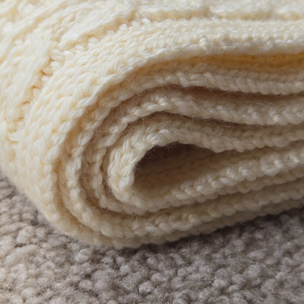 NWOT Bonner of Ireland Cable Knit Ivory Wool Scarf - Picture 10 of 12